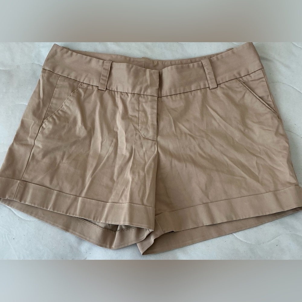 Vince Camuto Women’s 12 Flat Front Shorts Cuffed Hem Chino Casual Khaki Pockets